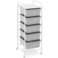 shumee Kadeřnický vozík koupelnová skříňka s 5 zásuvkami 36,5 x 32 x 90 cm - šedý