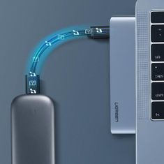 shumee Adaptér HUB pro MacBook Pro / Air 2x USB-C na 3x USB 3.0 / TF / SD / USB-C - šedý
