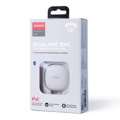 Greatstore Bezdrátová sluchátka TWS ENC Vodotěsná IPX4 Bluetooth 5.3 bílá