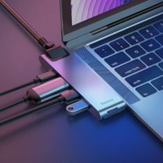 Greatstore Dokovací stanice HUB 7v1 USB-C Thunderbolt MacBook Pro 2016 2017 2018 šedá