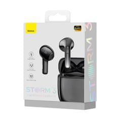 Greatstore Bezdrátová sluchátka Storm 3 Bluetooth 5.2 TWS s ANC černá