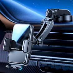Greatstore Automatický držák do auta s 15W indukční nabíječkou pro čelní sklo kokpitu - černý