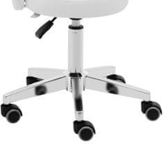 shumee Kosmetická otočná židle s opěradlem na kolečkách 43-57 cm ORBE - bílá