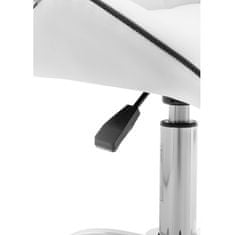 shumee Kosmetická otočná židle s opěradlem na kolečkách 45-59 cm ELGG - bílá