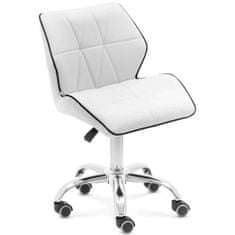 shumee Kosmetická otočná židle s opěradlem na kolečkách 45-59 cm ELGG - bílá