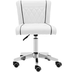 shumee Kosmetická otočná židle s opěradlem na kolečkách 45-59 cm GLAND - bílá