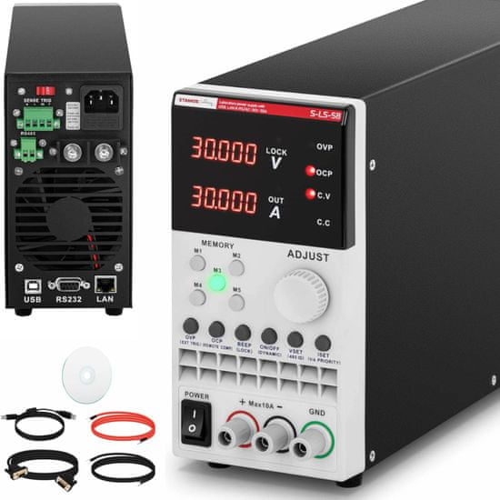 shumee Napájení servisní laboratoře 0-30 V 0-30 A 300 W USB LAN RS232