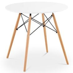 shumee Skandinávský stůl do obývacího pokoje, kancelář, moderní kulatý stůl Ø 80 cm V 74 cm