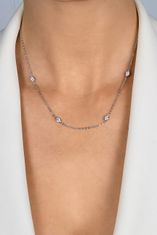 Brilio Silver Slušivý stříbrný náhrdelník se zirkony NCL128W