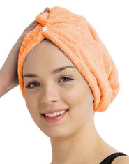 eoshop Rychleschnoucí froté turban na vlasy, oranžový