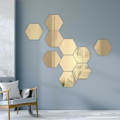 Intesi Zrcadlové dekorace Hexagon 12 kusů