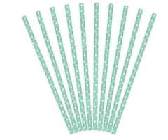 Westmark Slámka papírová - zelená s bílými puntíky / 50 ks