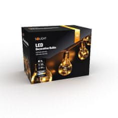 Solight Solight LED dekorativní žárovky na přírodním provazu, 10x žárovka, 30LED, 180cm, časovač 3x AA 1V242