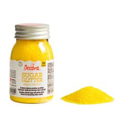 Decora Dekorační cukr 100g žlutý jemný -