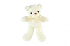 Teddies Medvěd/Medvídek s mašlí plyš 30cm bílý