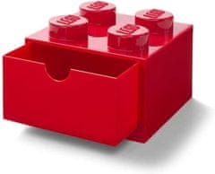 LEGO Úložný box stolní 4 se zásuvkou - červený