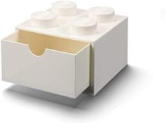 LEGO Úložný box stolní 4 se zásuvkou - bílý