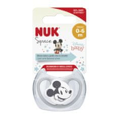 Nuk Dudlík Space Disney Mickey v boxu, šedý 0-6m