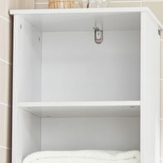 SoBuy BZR17-W skříňka do koupelny Vysoká koupelnová skříňka Bílá