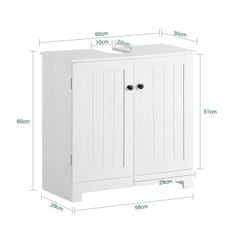 SoBuy BZR18-W Koupelnová skříňka Skříňka pod umyvadlo Bílý