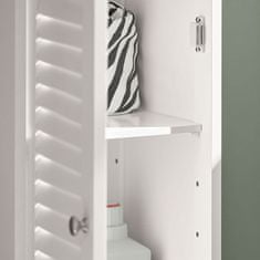 SoBuy FRG236-W Vysoká koupelnová skříňka Koupelnová police Koupelnová skříňka Bílá 32X170X30cm