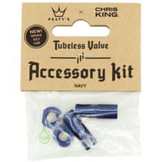 Peaty's Čepičky X Chris King MK2 Tubeless Valves Accessory Kit - 1 pár, námořní modrá