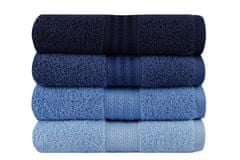 L'essentiel Sada 4 ručníků RAINBOW 50x90 cm modrá