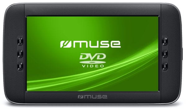 přehrávač Muse M-1028CVB DVD CD 10,1 palce 26 cm úhlopříčka displej MP3 formát JPEG Xvid OSD zvuk audio reproduktor 1800 mAh baterie 3,5mm jack automobil cesty děti auto