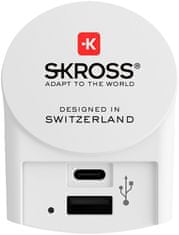 Skross  USB nabíjecí adaptér Type-C Euro, 5400mA, 2x USB výstup Typ-A + Typ-C
