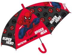 MARVEL COMICS Dětský automatický deštník černo-červený 74cm - Spiderman/Super hero