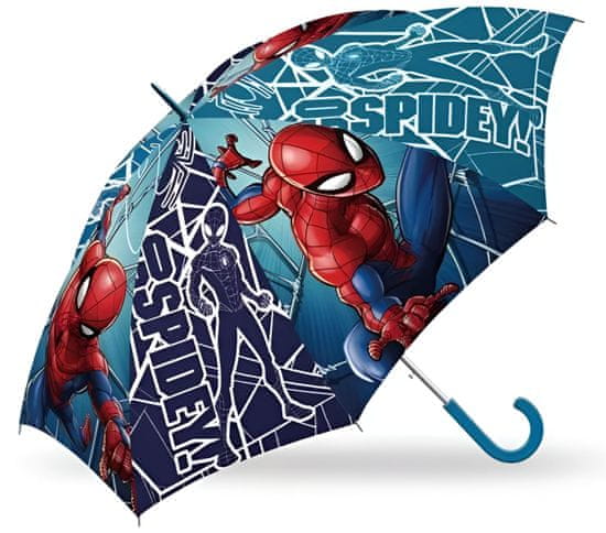MARVEL COMICS Dětský automatický deštník modrý 70cm - Spiderman