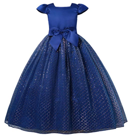 EXCELLENT Společenské šaty s třpytivou sukní vel. 128 - modré