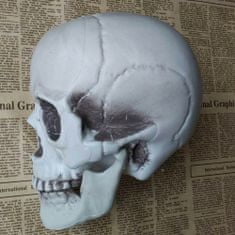 Korbi Umělá lebka, šedě stínovaná halloweenská dekorace, 11 cm