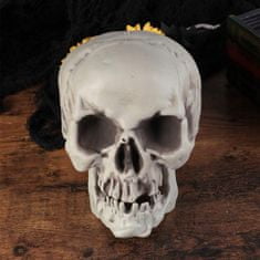 Korbi Velká umělá lebka, šedě stínovaná dekorativní lebka, halloweenská dekorace, 21 cm