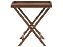 Beliani Zahradní stolek z akáciového dřeva tmavé dřevo AMANTEA