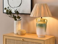Beliani Keramická stolní lampa zelená/bílá LIMONES