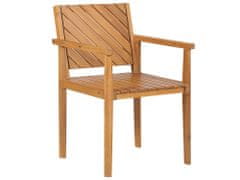 Beliani Sada 4 zahradních jídelních židlí z akáciového dřeva BARATTI