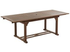 Beliani Zahradní rozkládací stůl z akáciového dřeva 160/220 x 90 cm tmavé dřevo AMANTEA