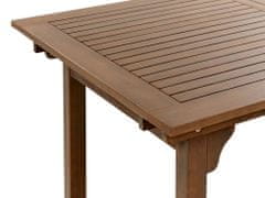 Beliani Zahradní rozkládací stůl z akáciového dřeva 160/220 x 90 cm tmavé dřevo AMANTEA