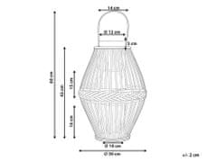 Beliani Bambusová lucerna na svíčku 43 cm tmavé dřevo PANAT