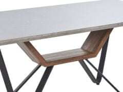 Beliani Jídelní stůl s betonovým vzhledem 180 x 90 cm šedý/černý BANDURA