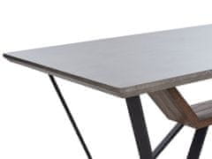 Beliani Jídelní stůl s betonovým vzhledem 180 x 90 cm šedý/černý BANDURA