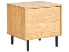 Beliani Noční stolek s 1 zásuvkou světlé dřevo NIKEA