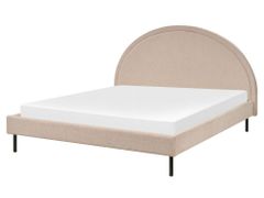 Beliani Čalouněná buklé postel 160 x 200 cm béžová MARGUT