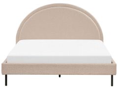 Beliani Čalouněná buklé postel 160 x 200 cm béžová MARGUT