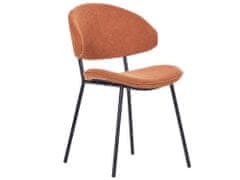 Beliani Sada 2 látkových jídelních židlí oranžové KIANA