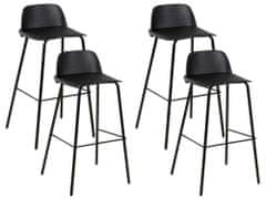 Beliani Sada 4 barových židlí černé MORA
