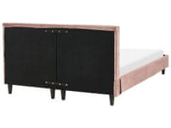 Beliani Čalouněná postel 140 x 200 cm růžová FITOU