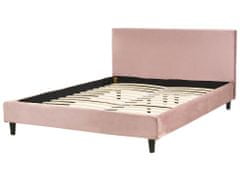 Beliani Čalouněná postel 140 x 200 cm růžová FITOU