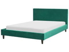 Beliani Čalouněná postel 140 x 200 cm tmavě zelená FITOU